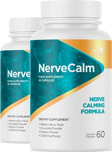 NerveCalm botanical nerve support, two bottles
